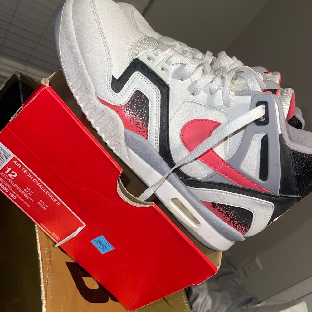 Nike Air Tech Challenge II White and Red Sneakers